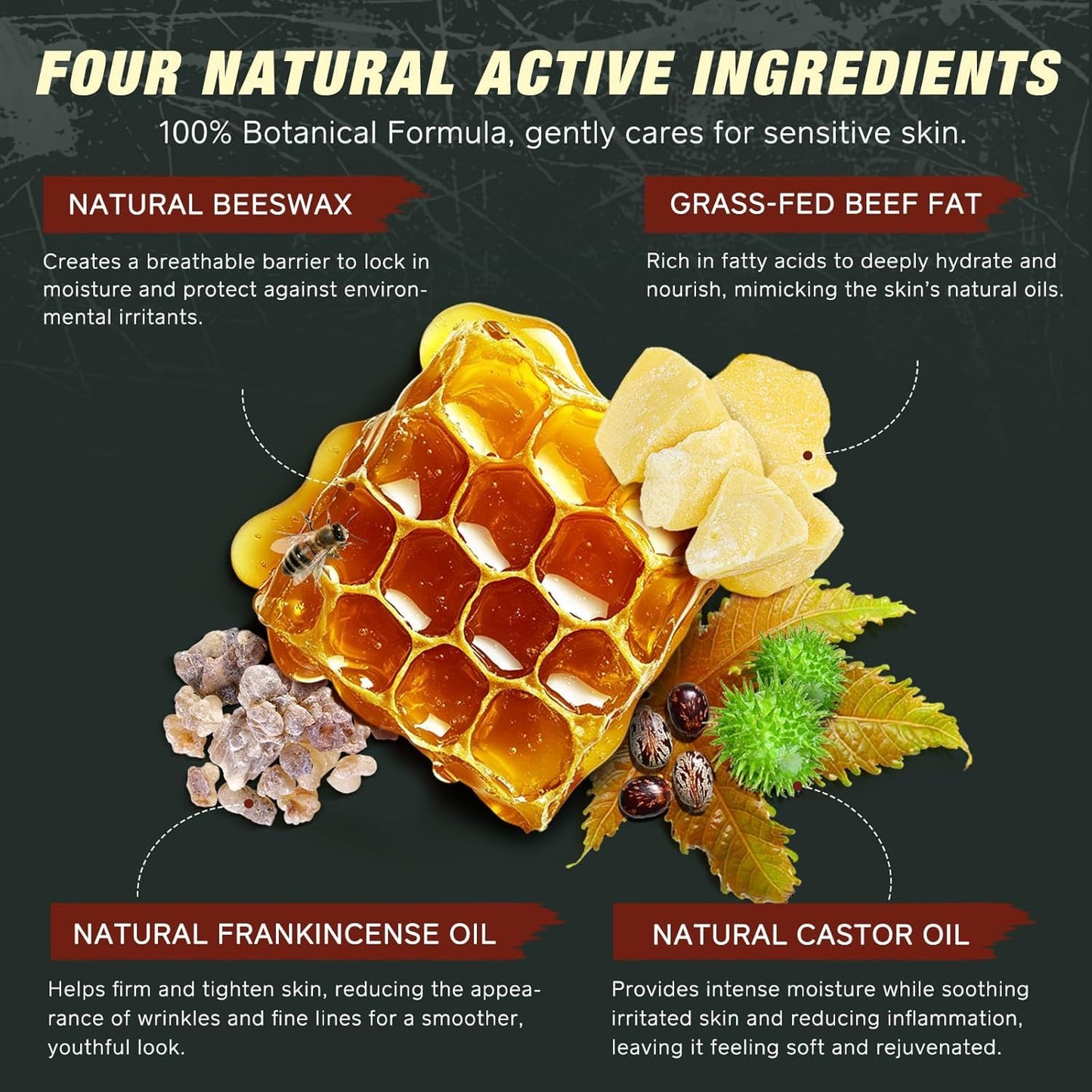 JYW Tallow Castor Oil Frankincense Oil Handmade Skin Balm 120g 100% Pure Natural UK