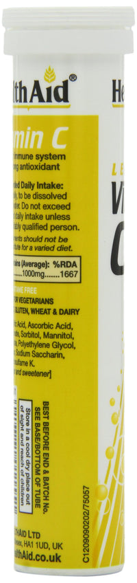 HealthAid Vitamin C 1000mg - Effervescent (Lemon Flavour) - 20 Tablets