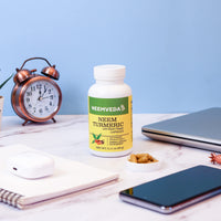 Neemveda Neem Turmeric Capsules with Black Pepper 120 Veg Capsules (Detox, Eczema, Skin Supplement)