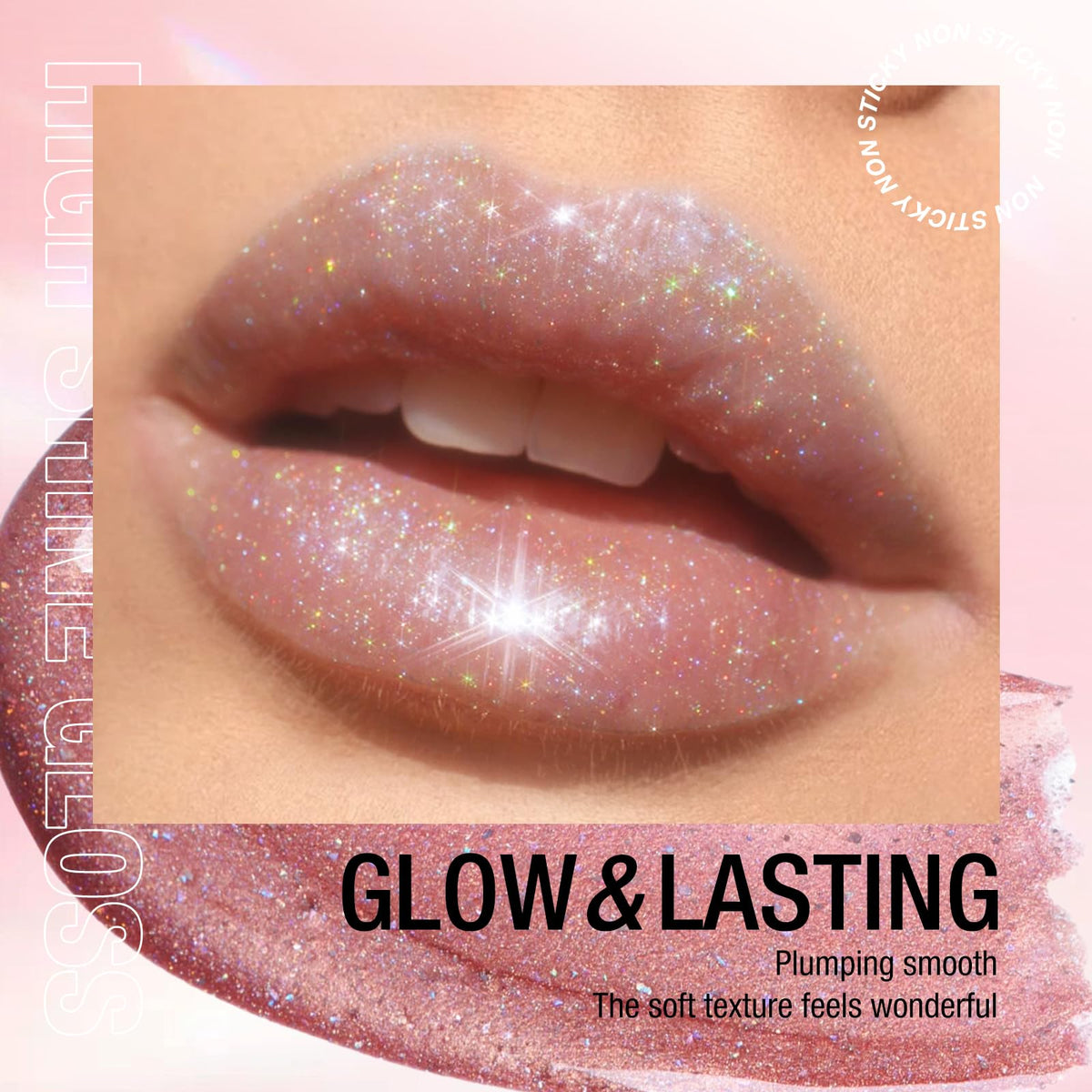 LANGMANNI 10 Colors High Shine Lipgloss Set,Long Lasting Diamond Gliter Shimmer Liquid Lipstick Set,Hydrating,Moisturizing Lip Gloss Kit Gift Makeup For Girls (SET A)