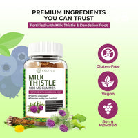 Keltico Milk Thistle Gummies 1000mg – Fortified with Dandelion Root – Liver Support & Detox Supplement – Vegan, Gluten-Free – Antioxidant Support - 90-Day Supply - Liver Health - Cleanse