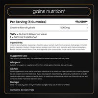Gains Nutrition GN Creatine Pro Gummies | 90 Chewable Creatine Gummies for Men & Women - 5000mg Creatine Monohydrate Per Serving | Strawberry & Banana Flavour, Non-GMO & Suitable for Vegans & Vegetarians