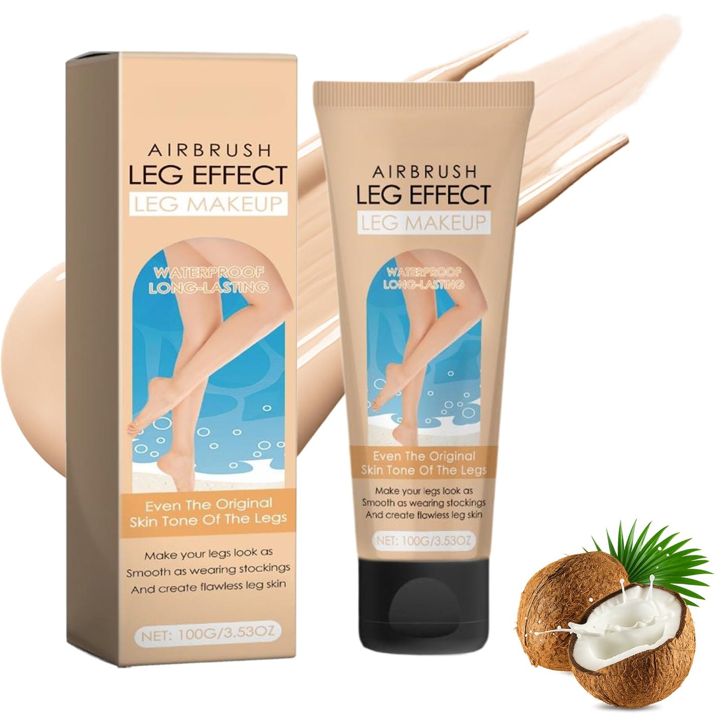 Leg Vein Concealer & Tattoo Cover – Waterproof Full Coverage Body Makeup for Legs & Scars, Transfer-Resistant Foundation for Seamless, Natural-Looking Skin(Natural)