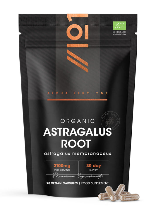 ALPHA01 Organic Astragalus 2100mg – Potent & Clean Formula - Organic Certified - Resealable and Recyclable Pouch – 90 Vegan Capsules by Alpha01