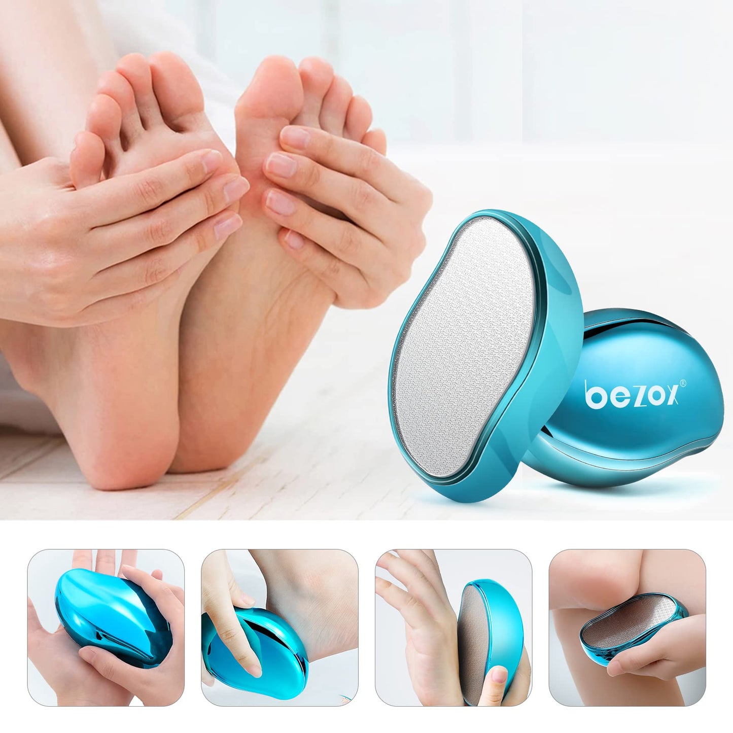 BEZOX 2in1 Nano Glass Foot File for Foot Spa, Home Salon -Highly Effective Callus Remover Wake Up Velvety Feet