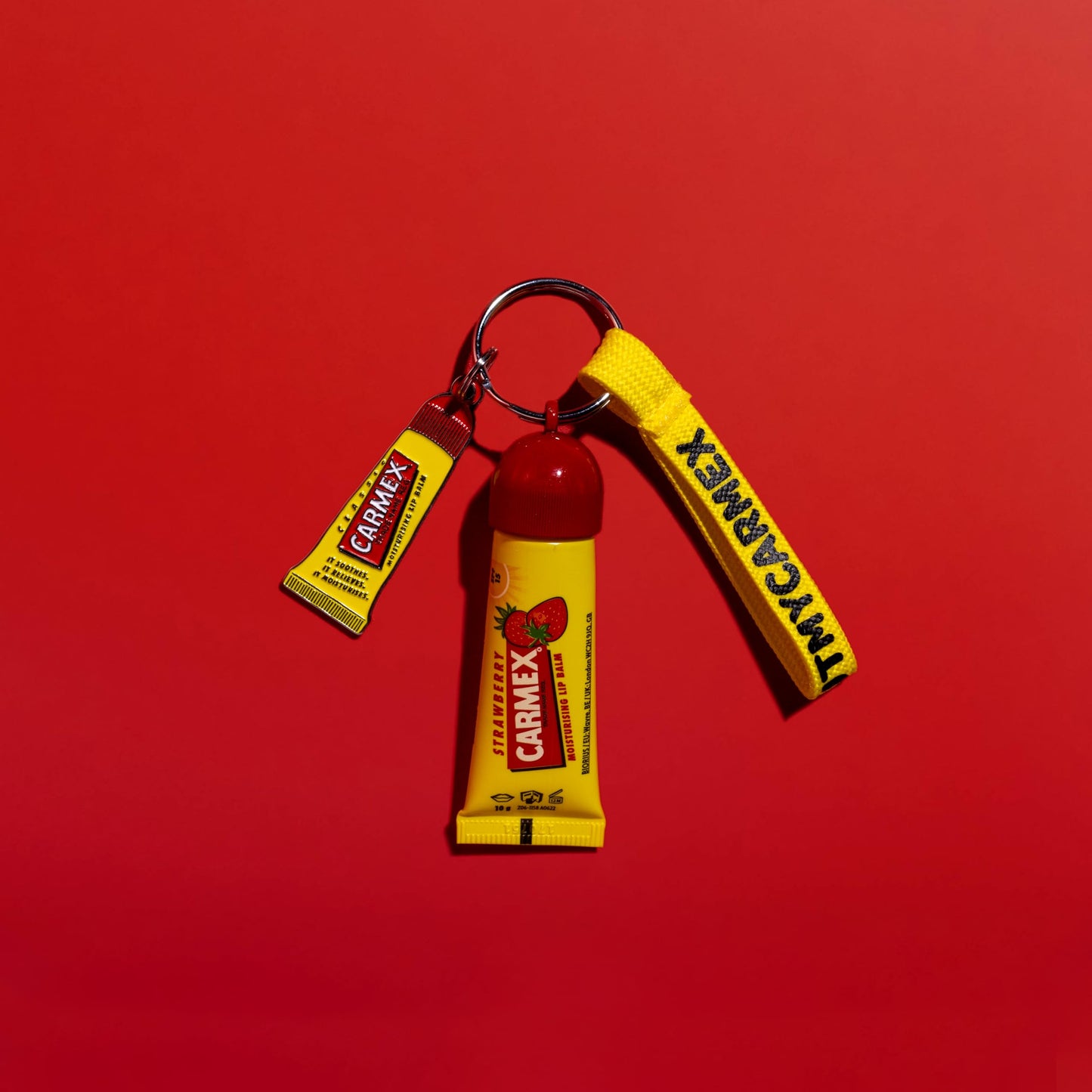 Carmex CARMEX Limited Edition Keyring Set with Strawberry Lip Balm Tube | Softens & Hydrates Lips