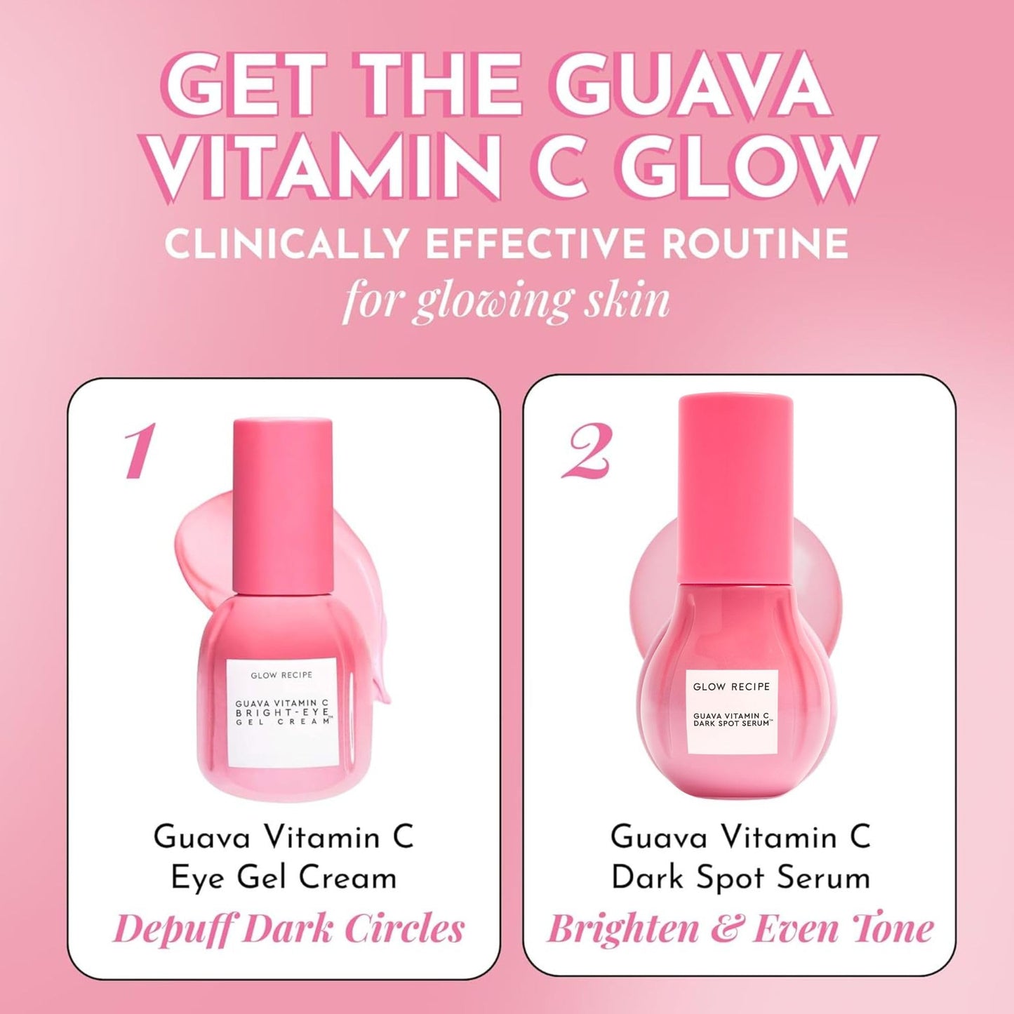 Glow Recipe Guava Vitamin C Serum for Sensitive Skin (15 ml) - Moisturizing & Brightening Korean Skin Care Serum for Dark Spots, Even Tone & Redness - Tranexamic, & Vitamin E - Vegan, Travel Size