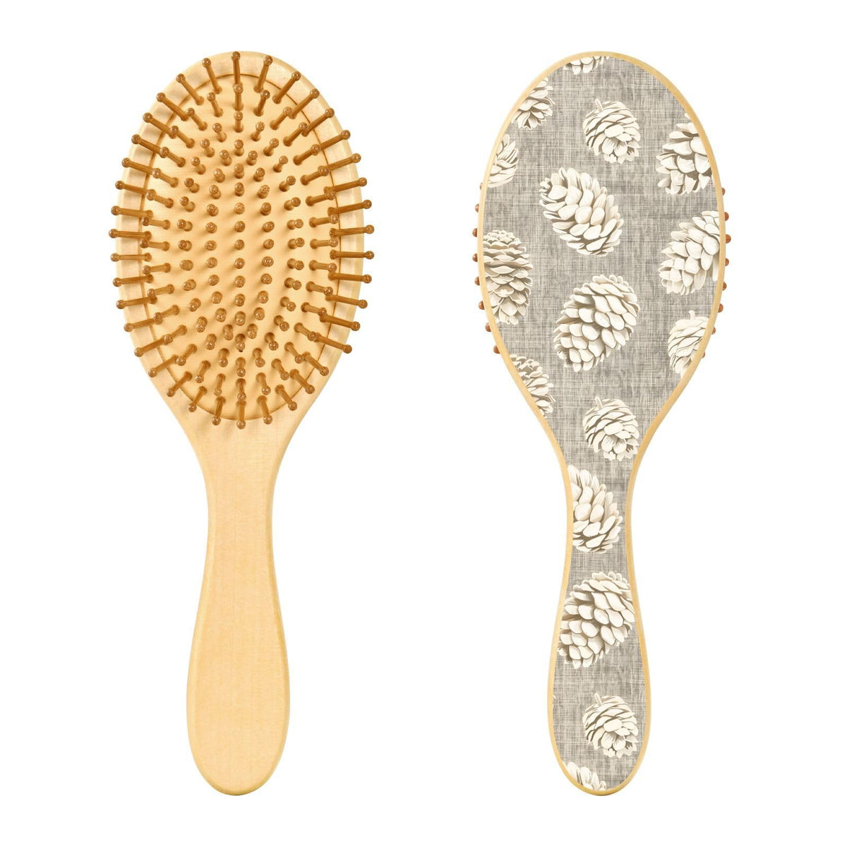 Mnsruu Wooden Hair Brush, Vintage Pinecone Cone Hairbrush for Long Short Curly Thick Thin Hair,Women Men Boys Girls Hair Brush