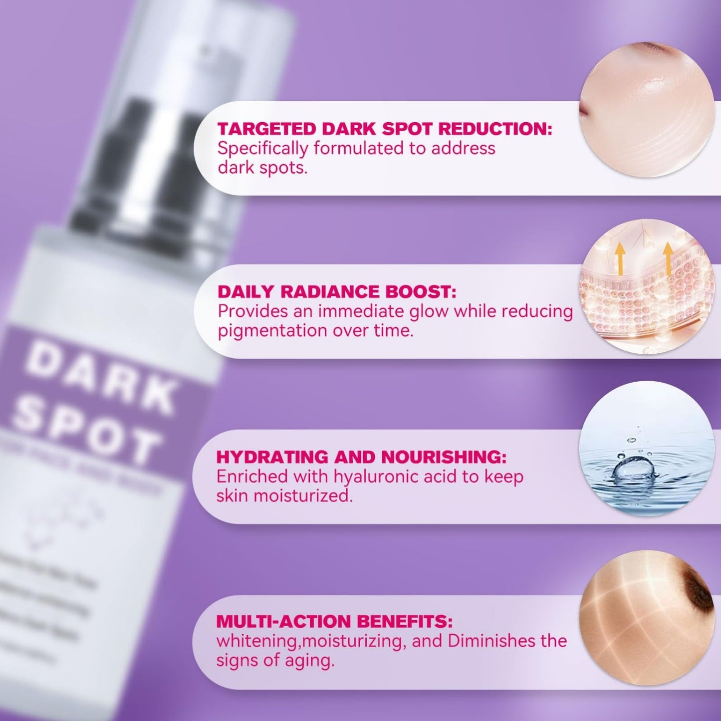 Cureluxe Dark Spot Remover for Face & Body - Melasma Treatment Cream with Niacinamide & Hyaluronic Acid, Pigmentation Removal Cream for Age Spots & Hyperpigmentation, Correcting Glow Serum, 50ml Moisturiser
