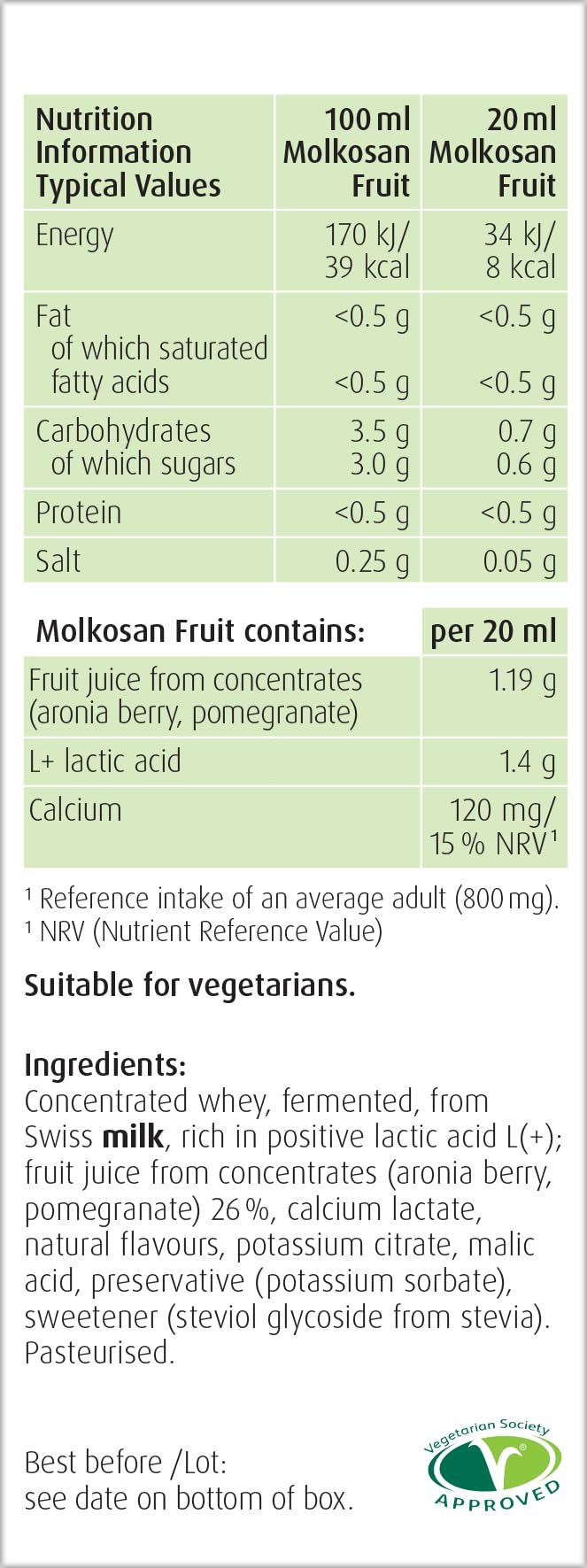 A.Vogel Molkosan Fruit | Prebiotic Formula Providing Gut Health Support | Berry & Pomegranate | 200ml