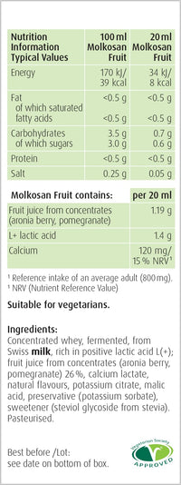 A.Vogel Molkosan Fruit | Prebiotic Formula Providing Gut Health Support | Berry & Pomegranate | 200ml