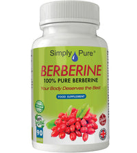 Simply Pure 100% Natural Berberine Capsules x 90, 500mg, Gluten Free, GM Free, Vegan