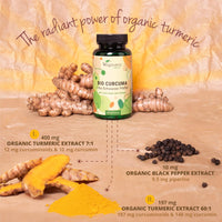 Vegavero Organic Turmeric 14620mg | Curcumin 158mg | Curcuma with Black Pepper | Piperine + Curcuminoids | NO Additives | Vegan