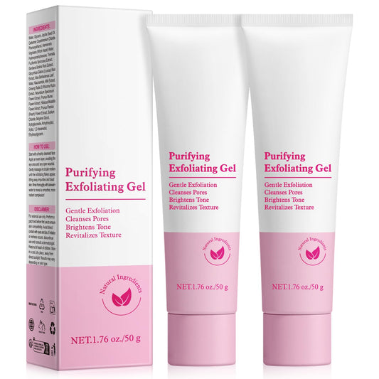 NBXINSLF 2 Pack Purifying Exfoliating Gel,Natural Face Facial Exfoliator Cleanser,Gentle Exfoliating Gel for Face & Body,Deep Cleansing & Moisturizing Skin, For All Skin Types