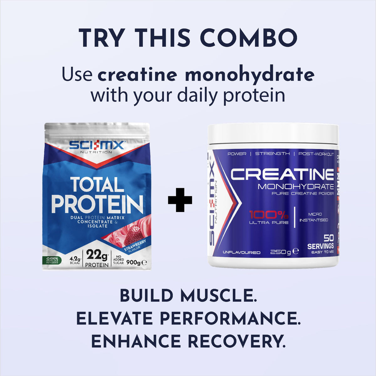 SCI-MX Creatine Monohydrate Powder • 250g • 100% Ultra Pure Micro-Instantised Creatine • Easy to Dissolve & Unflavoured • Supplement for Strength, Power & Performance • Vegan • for Men & Women