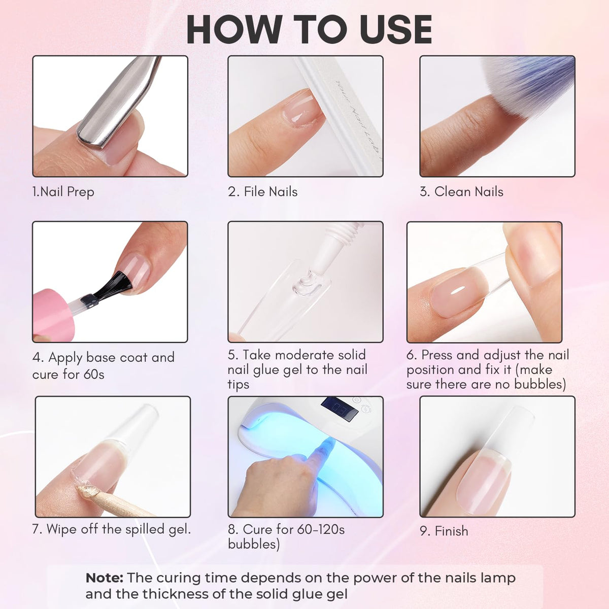 Makartt Nail Glue Gel for Press On Nails, Extra Strong 3 in 1 Solid Nail Glue for False Nail Tips, Long-Lasting 3D Gel for Acrylic Decoration, Curing Required,30 ML