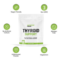 Freak Athletics Thyroid Support Supplement - 60 Capsules - Includes Myo inositol, L-Tyrosine, Iron, Magnesium, Zinc, Manganese, Selenium, Vitamin B12 - Contributes to The Reduction of Tiredness & Fatigue