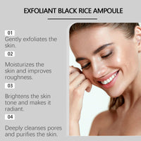 2PCS Rice Exfoliating Ampoule Set – Black & White Rice Brightening Duo for Glowing Skin | Gentle Peel + Pore Minimizing Deep Hydration