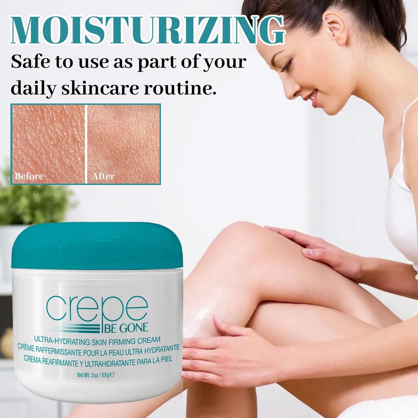 Cureluxe Crepe Be Gone Neck Cream - Crepe Be Gone Body Souffle - Neck Firming Cream - Ultra Hydrating Skin Firming Crea_m for Chest,Arms & Legs - Body Cream for Deep Hydration (85g)