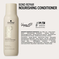 BlondMe Schwarzkopf Professional BLONDME Bond Repair Nourishing Conditioner Hair Conditioner With Lightweight Formula Almond Oil White Tea Deeply Nourishing Hydrating And Detangling 250 ml
