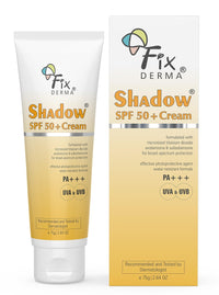 FIXDERMA Fixderma Shadow SPF 50+ Cream Sunscreen for Face, Dermatologist Tested Moisturiser for Men, Sunscreen SPF 50 Face, Water Resistant Sunscreen, SPF 50 Face Moisturiser- 2.64 OZ