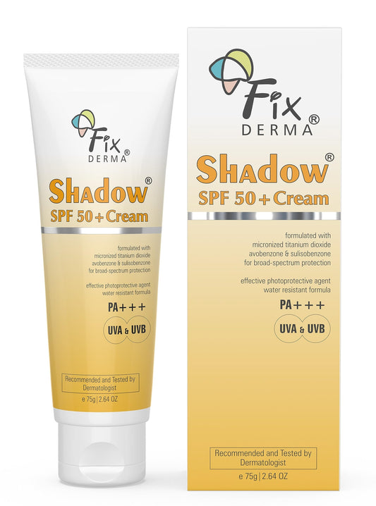 FIXDERMA Fixderma Shadow SPF 50+ Cream Sunscreen for Face, Dermatologist Tested Moisturiser for Men, Sunscreen SPF 50 Face, Water Resistant Sunscreen, SPF 50 Face Moisturiser- 2.64 OZ