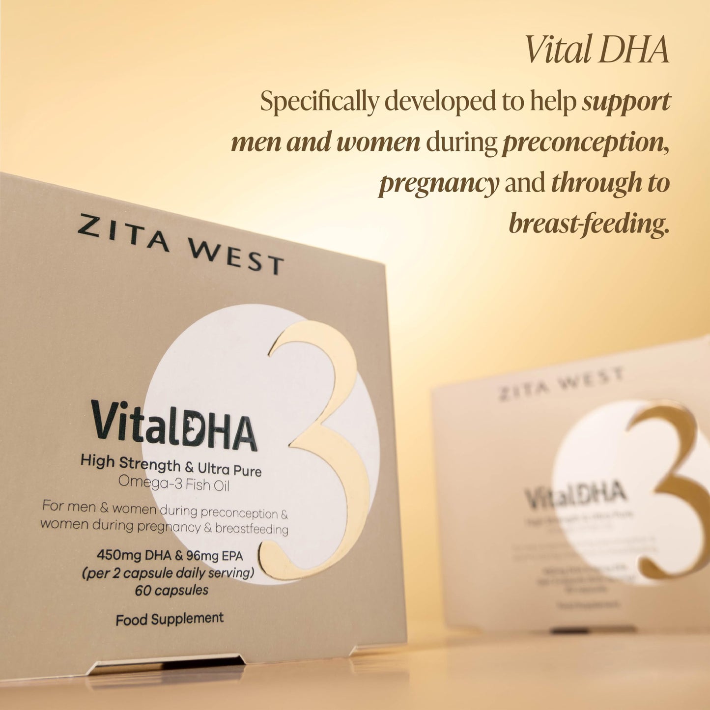 Zita West Male Fertility Supplements Bundle - Vitamen & Vital DHA - 1 Month Supply