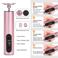 jianyana Jianyana 2 in 1 Electric Foot File, 9-Speed Pedicure Sets for Feet Electric Foot File with Digital Display Hard Skin Remover for Dry Dead Hard Skin Feet Callus Remover (Rose Gold)