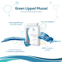 Xspan Labs Green Lipped Mussel 500mg 90 Capsules – sustainably sourced from Pure New Zealand Waters, extracted Using CO2 for Maximum lipid Retention