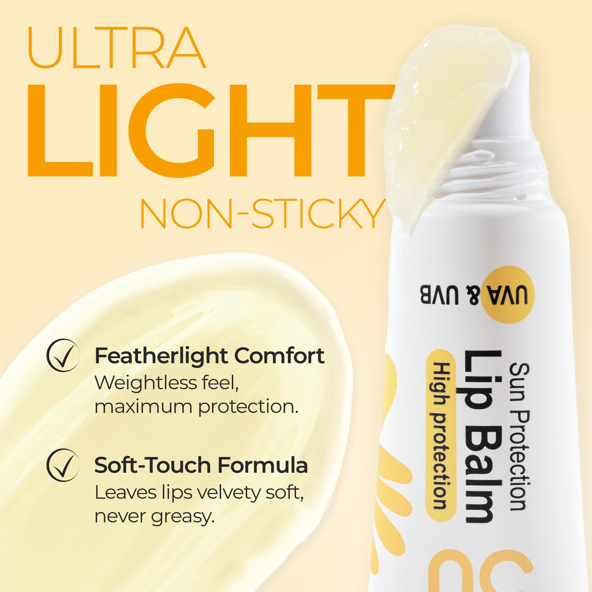 Victoria Beauty Sun Kiss SPF 50 Lip Balm - Lip Sunscreen with Coconut Oil, Sweet Almond Oil, and Hyaluronic Acid, 10ml