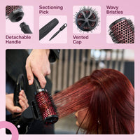 Olivia Garden Multibrush Curlers Kit - Size 45-4 Barrels of the Same Size & 1 Handle - Leave-In Barrels perfect for Curls and Volume
