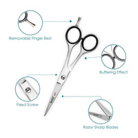 Tecto 5.5“ Professional Hair Scissors - Hair Cutting Shears- Barber Scissor- Premium Stainless Steel Sharp Hairdressing Scissors for Barber, Children, Men, and Women Cutting,for Home & Salon