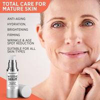 Women's Super Vitamin Face Serum: Anti Aging Facial Skin Care with Hyaluronic Acid, Niacinamide, Peptides, Vit C, E- Face Cream for Mature Women Over 70 60 50