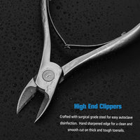 FERYES Toenail Clippers for Thick Nails, Toe Nail Clipper for Ingrown Hard Toenails, Professional Podiatrist Heavy Duty Toenail Scissors for Seniors,Women,Men, Silver