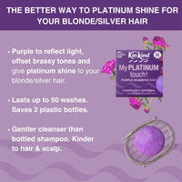 KinKind Purple Shampoo Bar - My PLATINUM Touch! Solid Shampoo Bar for Blonde, Silver & White Hair | Natural Shampoo Bar, Travel Shampoo Bars for Hair UK | Up to 50 Washes - Vegan