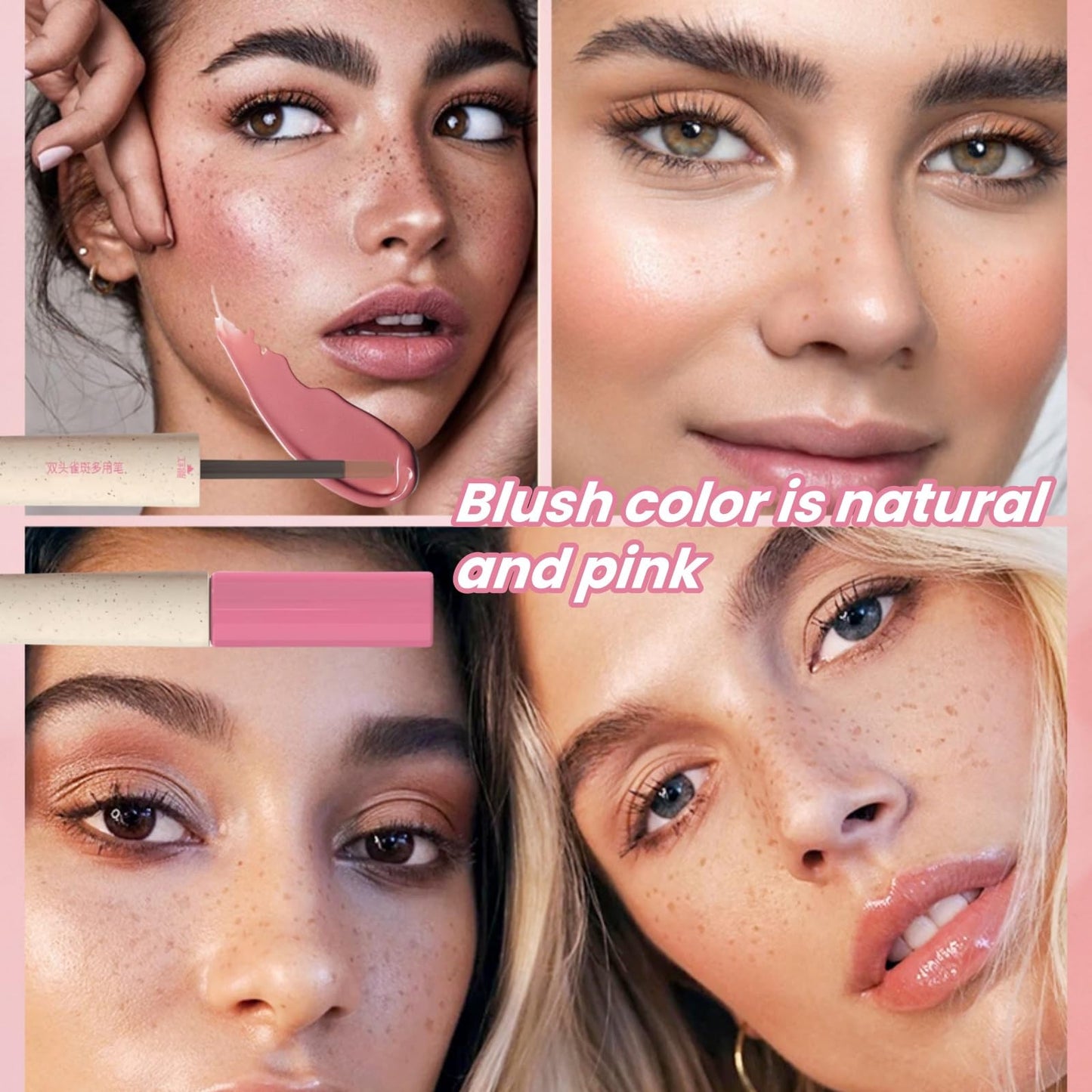 Ruojiar Freckle Blush Pen,2 in 1 Freckle Stamp Pen Liquid B/lush,Freckle Bl/ush Makeup Pencil,Spot Stamp Pen Makeup Pen,Waterproof Freckles Pen,Freckles Stamp Face,Cream Liquid Blush for Cheeks,Fake Freckles