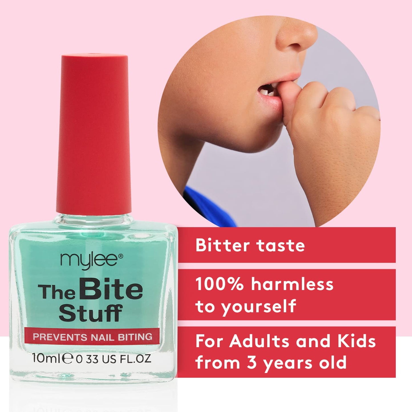 MYLEE The Bite Stuff - Stop Biting Your Nails Anti nail polish prevention, For adults & children Clear varnish, Fast and Easy application Water Resistant, 10 ml (Pack of 1)