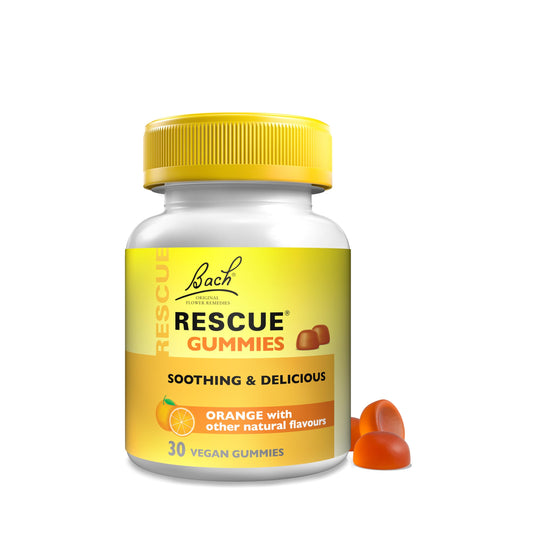 Rescue Gummies with B Vitamins (30 Pack), Contributes Towards Reduction of Tiredness and Fatigue, Vitamin B6 and B12 with Bach Flower Essences, Vegan, Orange Flavoured, 30 Gummies