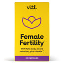 VITL Vitl Female Fertility Supplement - 30 Vegan Capsules - Includes Folic Acid, Vitamin B12 & Zinc - Formulated with 17 Essential Nutrients & Vitamins - Conception Support for Women - 1 Month Supply
