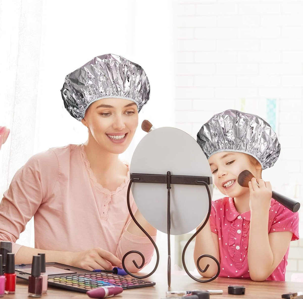 LATRAT Pack of 2 Aluminium Foil Caps for Perm, for Hair, Thermal Salon Hair Cap, Nourishing Waterproof