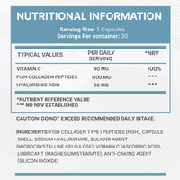 OMNIA Omnia Marine Collagen Capsules 1200mg - High Potency Skin, Hair & Nail Health Formula for Women & Men - with Type I Collagen, Hyaluronic Acid & Vitamin C - 60 Capsules - UK Made