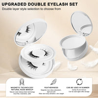 lafo Magnetic-Eyelashes Natural Look, 2 Pairs Reusable Magnetic Lashes Kit with Applicator, No Glue Needed, Natural Magnetic Eyelashes, Easy to Wear and Remove 2 Pairs
