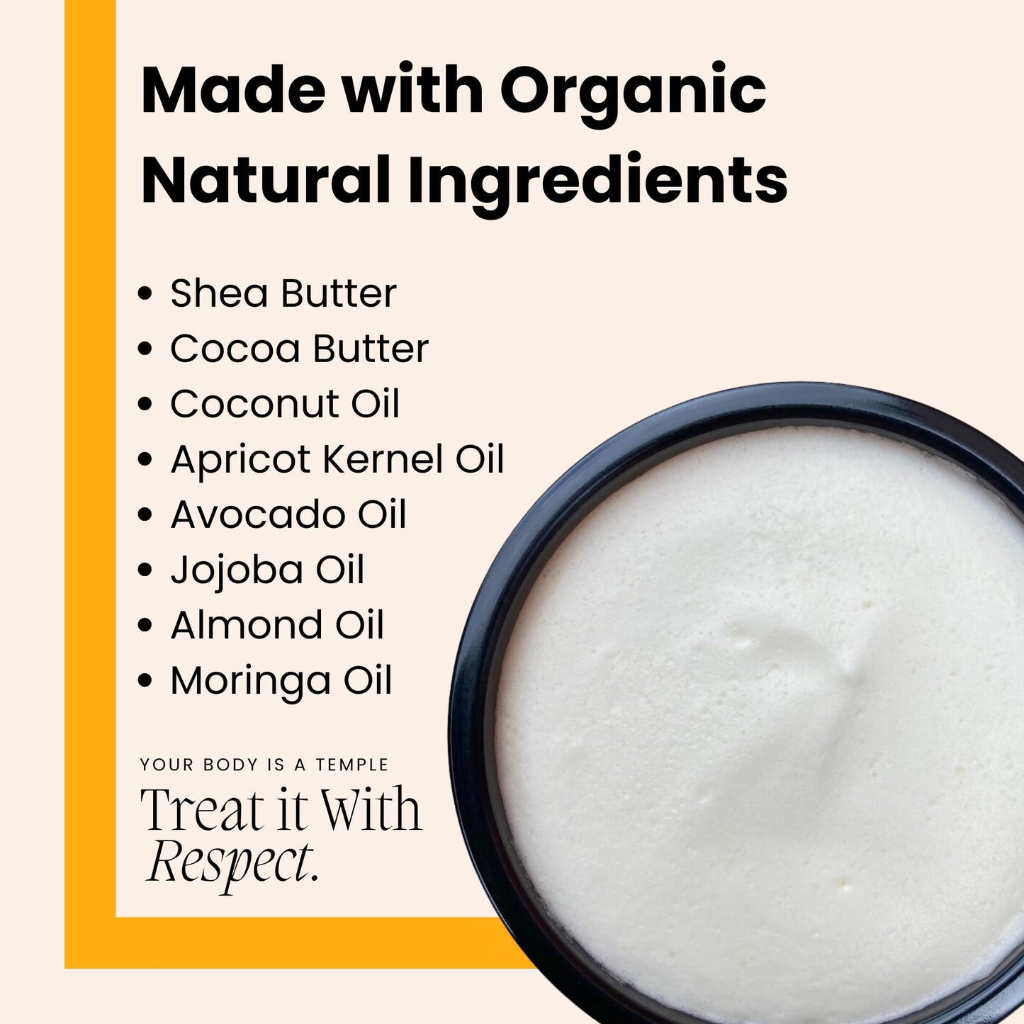 Whipped Body Butter | All Natural Intense Moisturiser | Vitamin E, Shea & Cocoa Butter for All Skin Types, Glass Jar