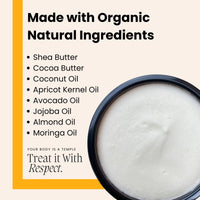 Whipped Body Butter | All Natural Intense Moisturiser | Vitamin E, Shea & Cocoa Butter for All Skin Types, Glass Jar