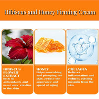 Hibiscus and Honey Firming Cream, Skin Tightening Lotion for Face & Body, Double Chin Reducer Neck Firming Cream with Collagen Firming & Lifting Reduces Wrinkles and Fine Lines