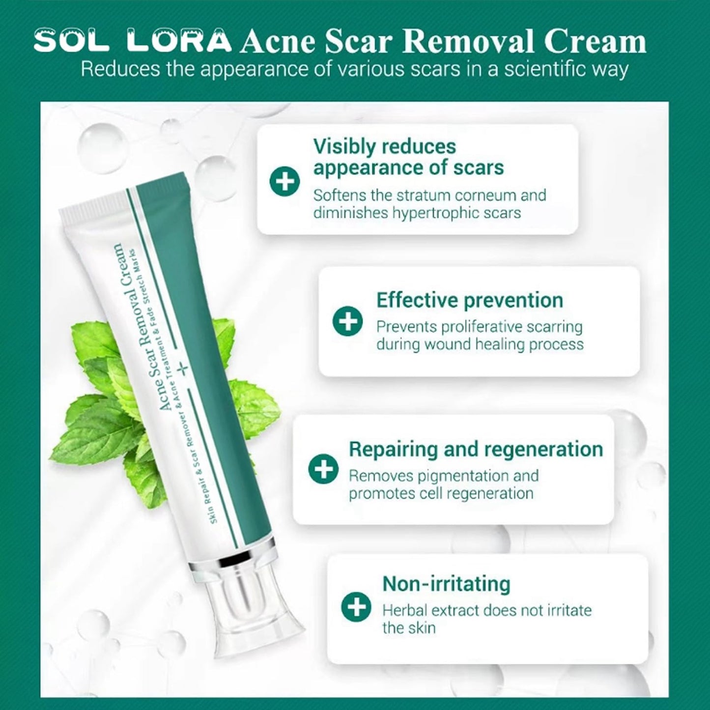 Shengqialun Herbal Scar Cream, Advanced Scar Treatment, Scar Healing Cream for Skin Repair, Scar Remover, Acne Treatment, Fade Stretch Marks, Scar Removal Cream Effective On Old & New Scars Face& Body