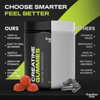 Fraction One Creatine Monohydrate 90 Gummies – Lab Verified, UK 3rd Party Tested, 30 Days Supply - 5000mg with BCAA’s per Serving, Pre-Workout Support, Muscle Recovery, Gym Supplement for Men/Women