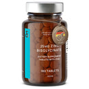 CLAV Zinc 25mg Vegan Certified - 180 Elemental Zinc Tablets in a Jar (6 Months Supply) - High Strength Zinc Bisglycinate Mineral Supplement - Supports Immune System, Hair, Skin & Nails for Women & Men