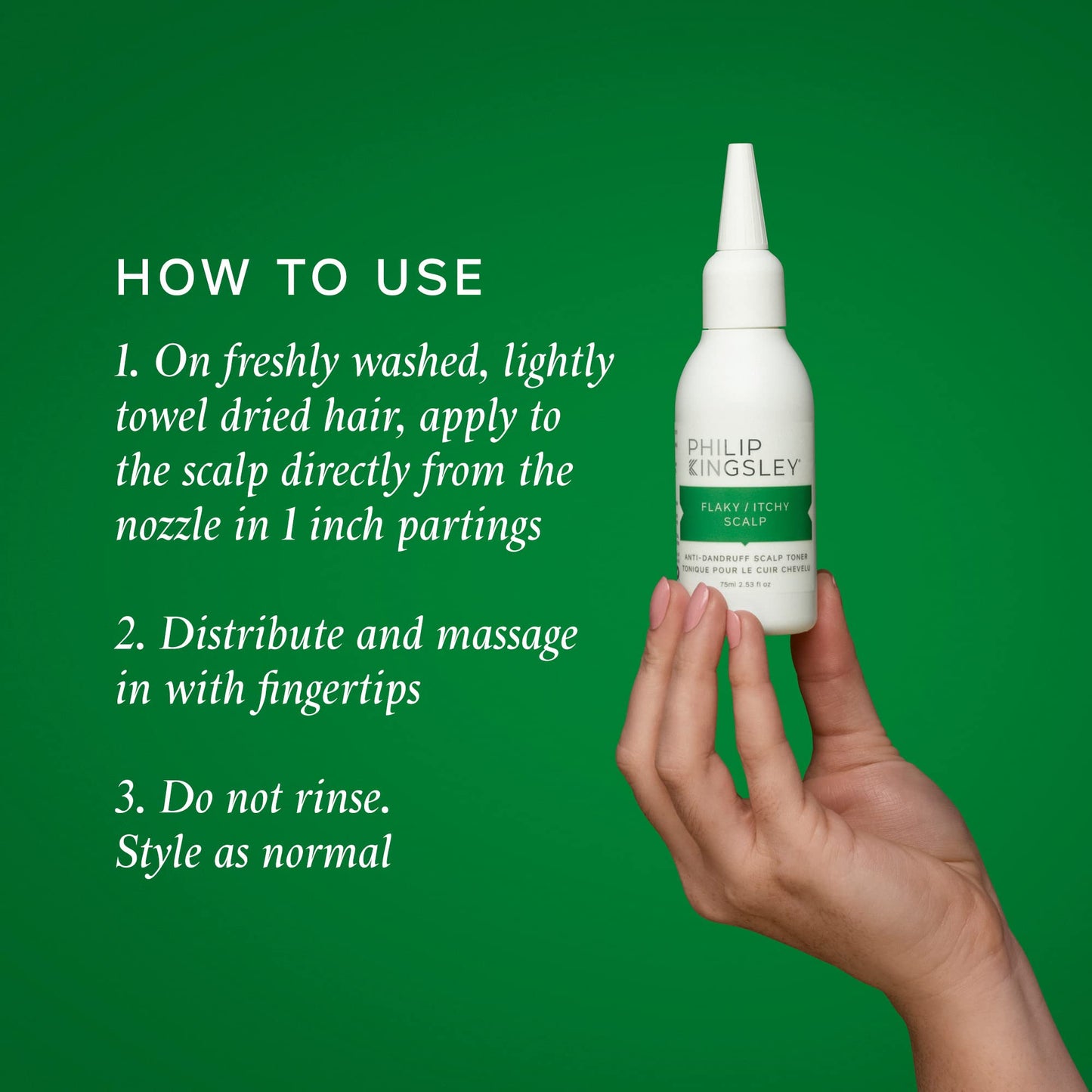 Philip Kingsley Flaky/Itchy Scalp Toner for Dry, Oily Scalps, Soothing and Calming Scalp Care Products, Refreshes, Soothes, and Comforts, 75ml