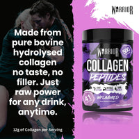 Warrior Collagen Powder 500g – Hydrolysed Peptides (Bovine) – Supplements for Women & Men – Pure Nutrition Supplement – Improves Muscle Recovery, Skin Health, Joint Support –Halal Cert (Unflavoured)
